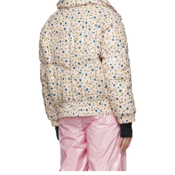 MONCLER GENIUS  Moncler Grenoble Pink Down Printed Chambairy Jacket Sz 2 - Picture 6 of 8
